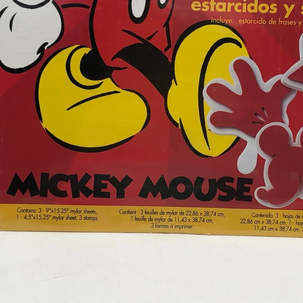 Mickey Mouse Stencil & Stamp Set Home Decoration Decor New! Sealed Gift Idea
